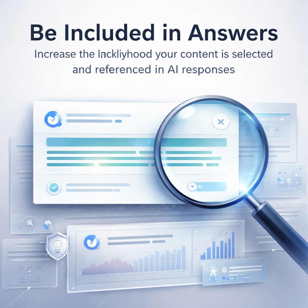 Diagram illustrating AI SEO entity optimization and Knowledge Graph integration to increase visibility in LLM search responses and Generative Engine Optimization (GEO).