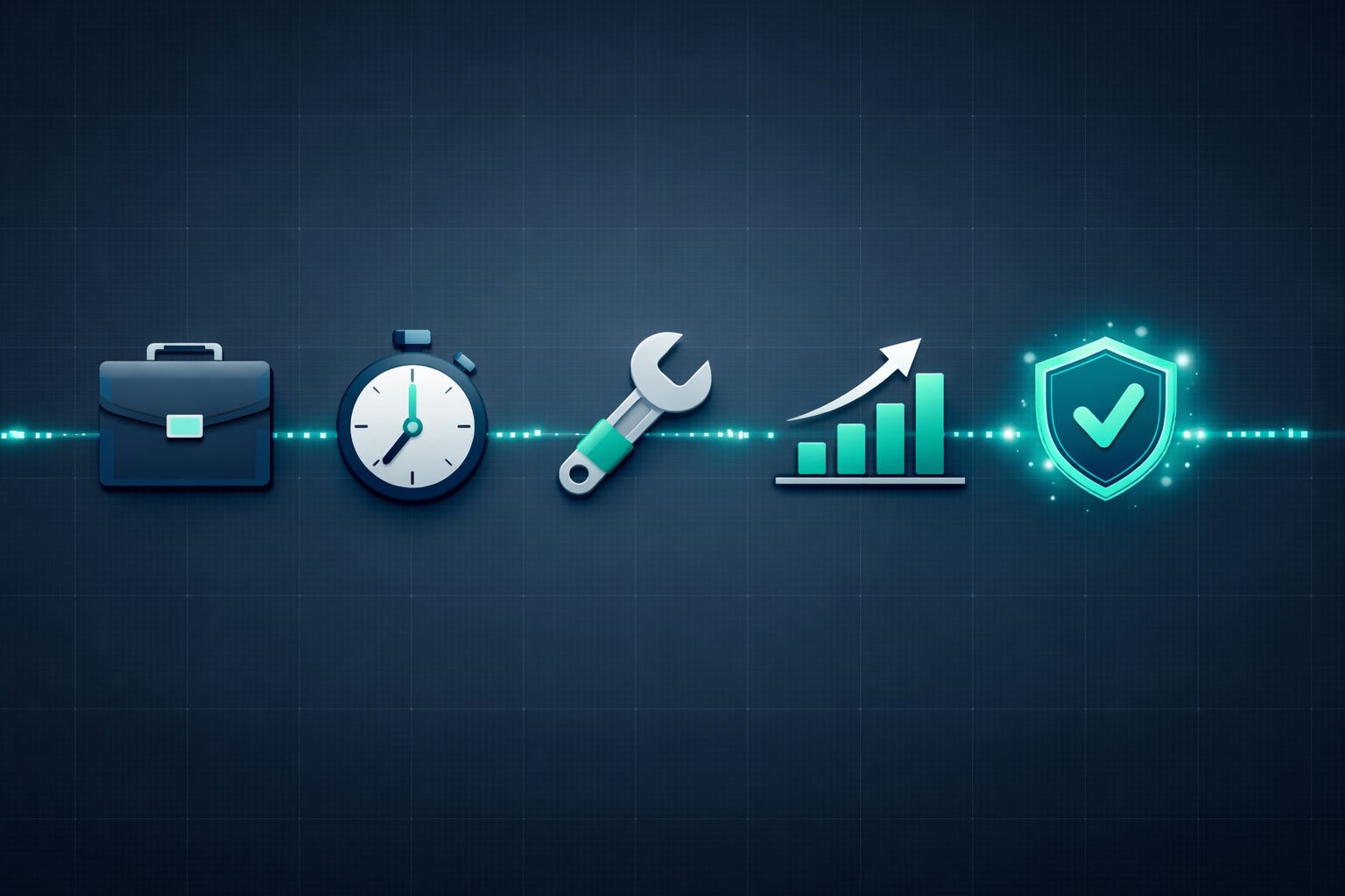 A technical infographic showing the 5-stage verification process for SEO case studies: Context, Baseline, Changes, Outcome, and Verification.